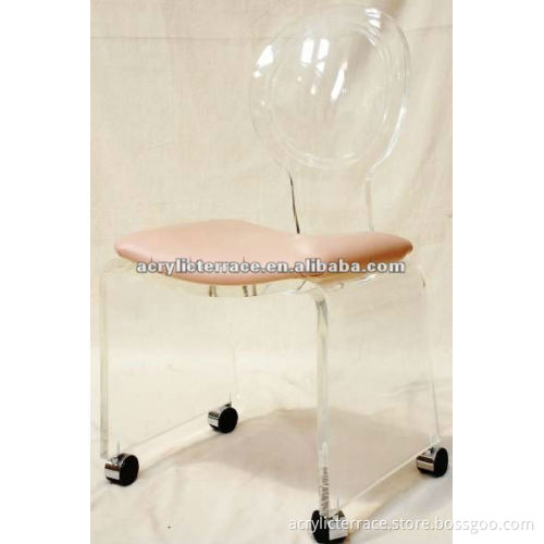 Clear/Wholesale/Luxuriant Acrylic living chair with wheels/furniture